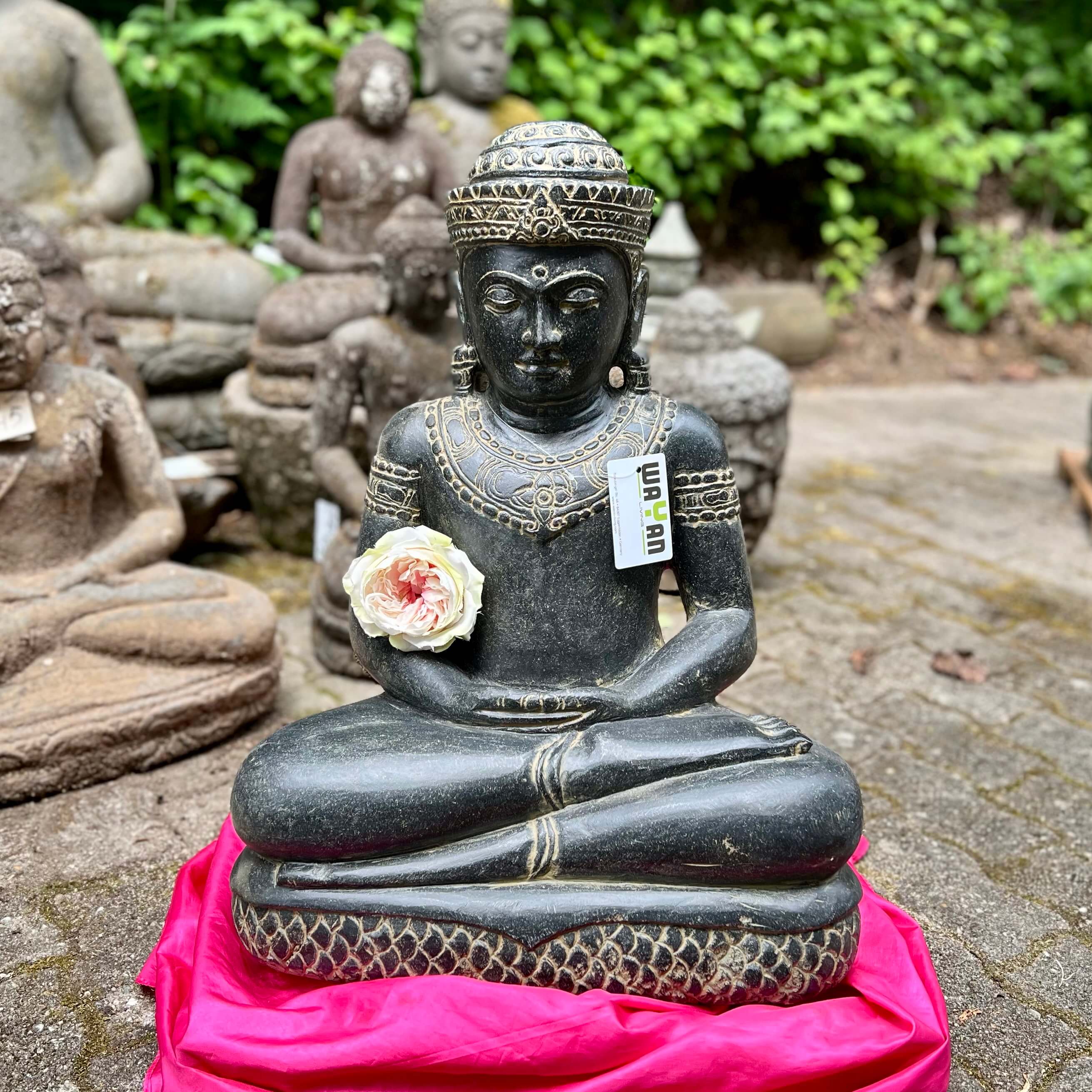 Kaschmir Buddha auf Naga sitzend 62 cm
