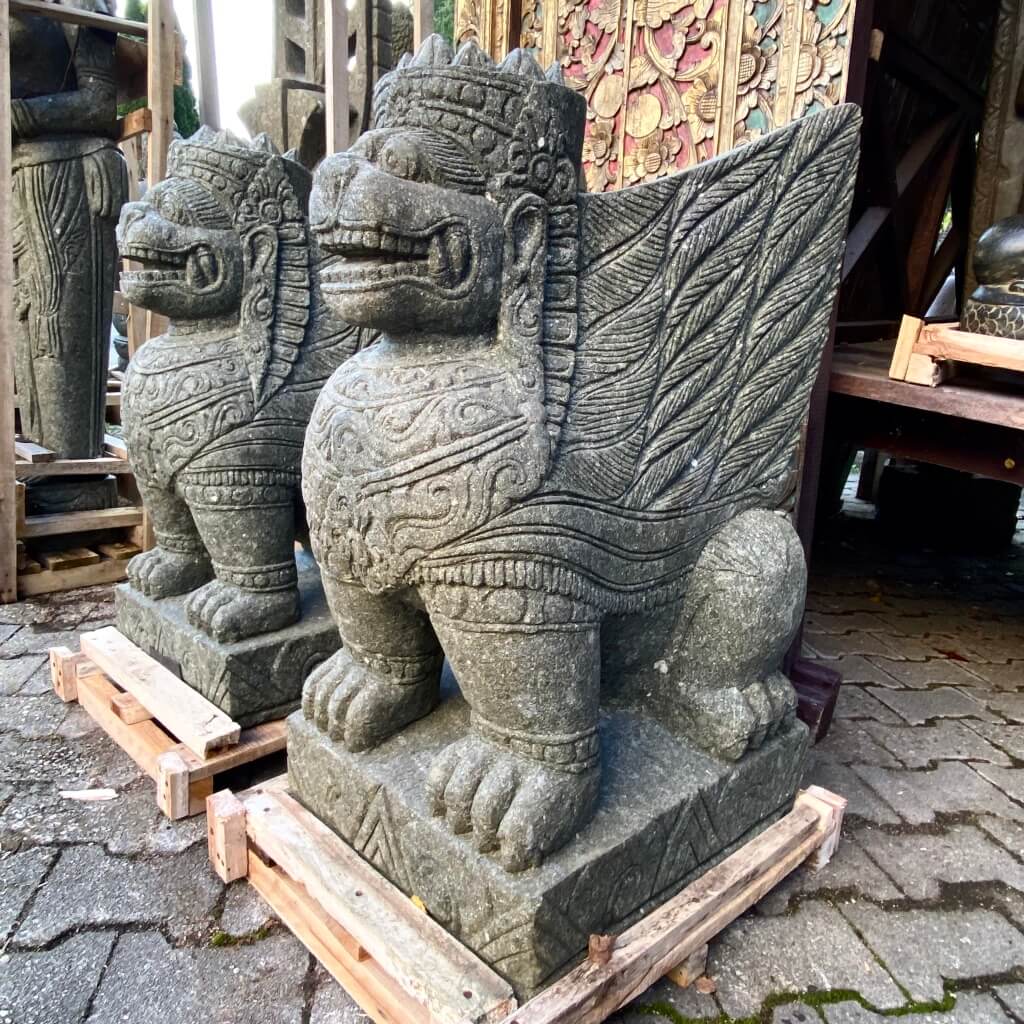 Bali Löwen Wächterfiguren Paar 82 cm