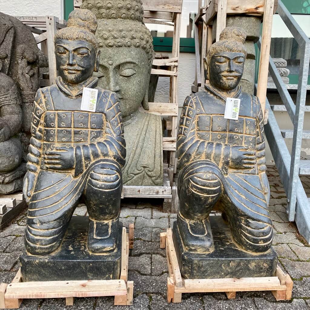 Chinesische Terrakottakrieger Paar 102 cm