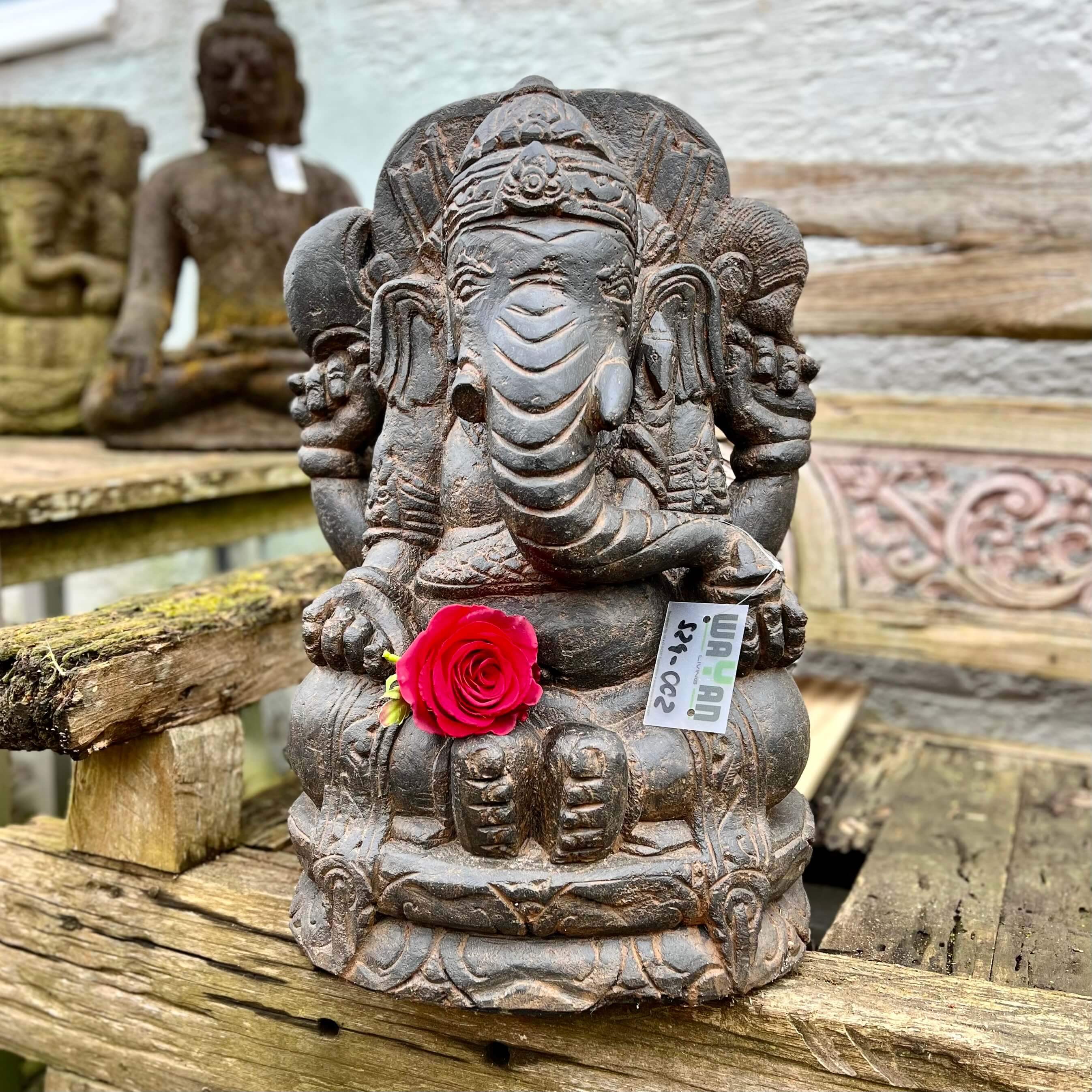 Ganesha Elefantengott mit antik Finish 61 cm