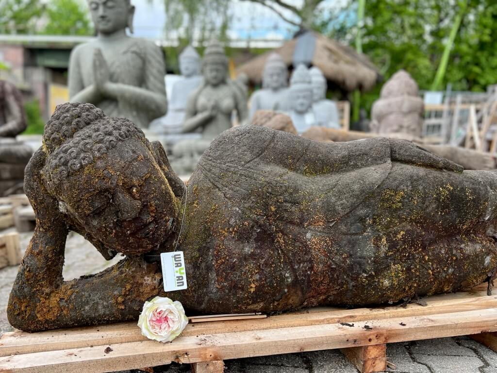 großer liegender Riverstone-Buddha 166 cm