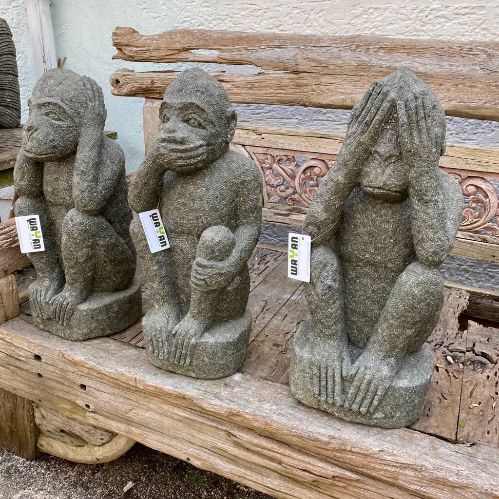 3 Monkeys "Nichts Sehen, Nichts Sprechen, Nichts Hören" 60 cm
