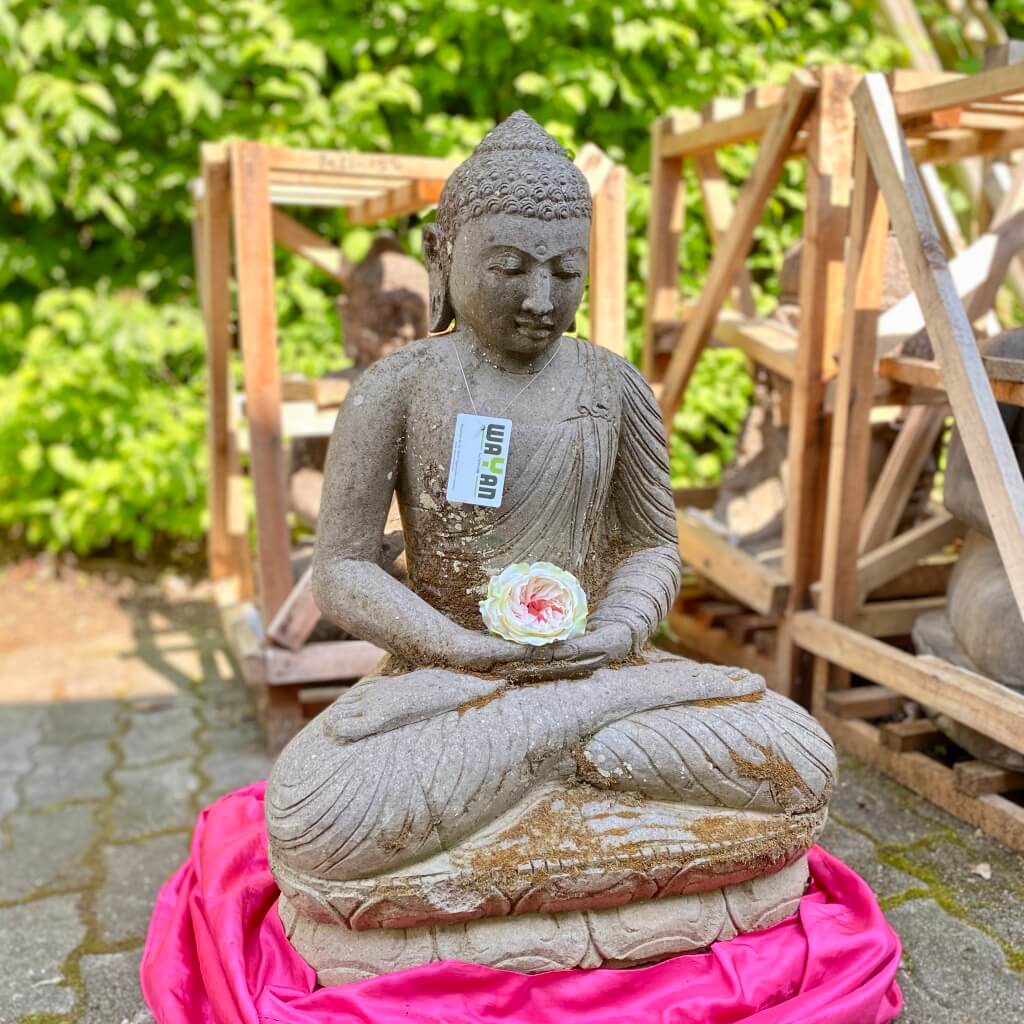 Buddha Statue Flussstein Monsoon 80 cm