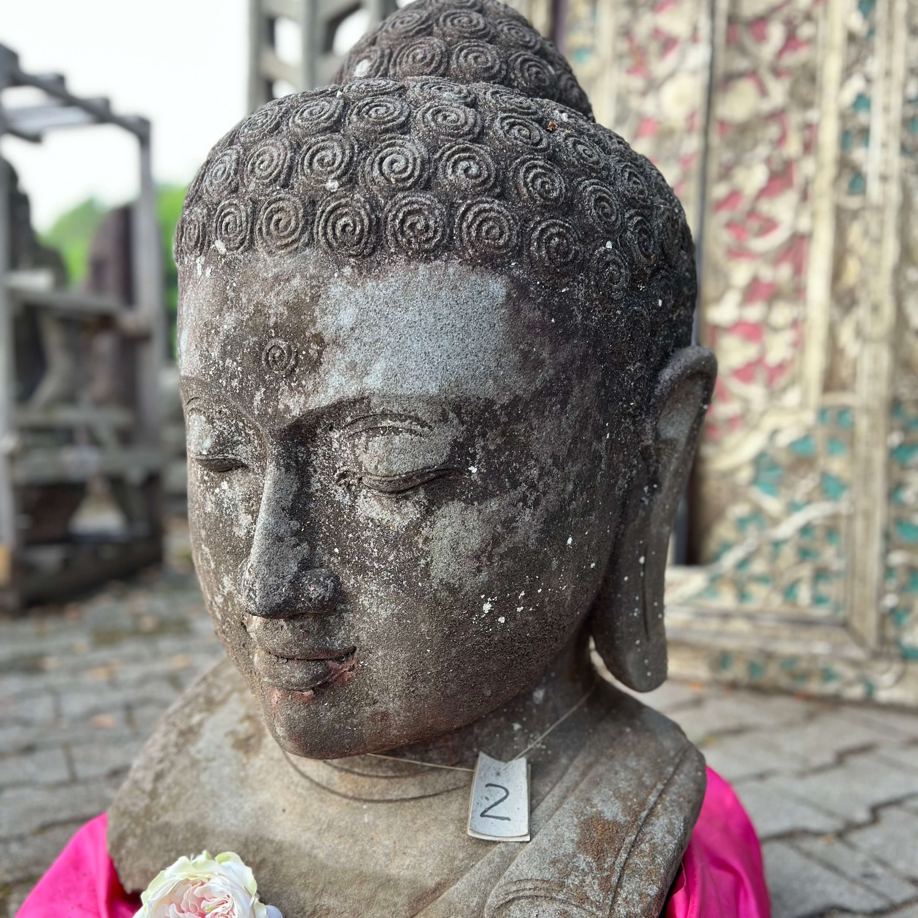 monumentaler Buddha Kopf mit Monsoonfinish 76 cm