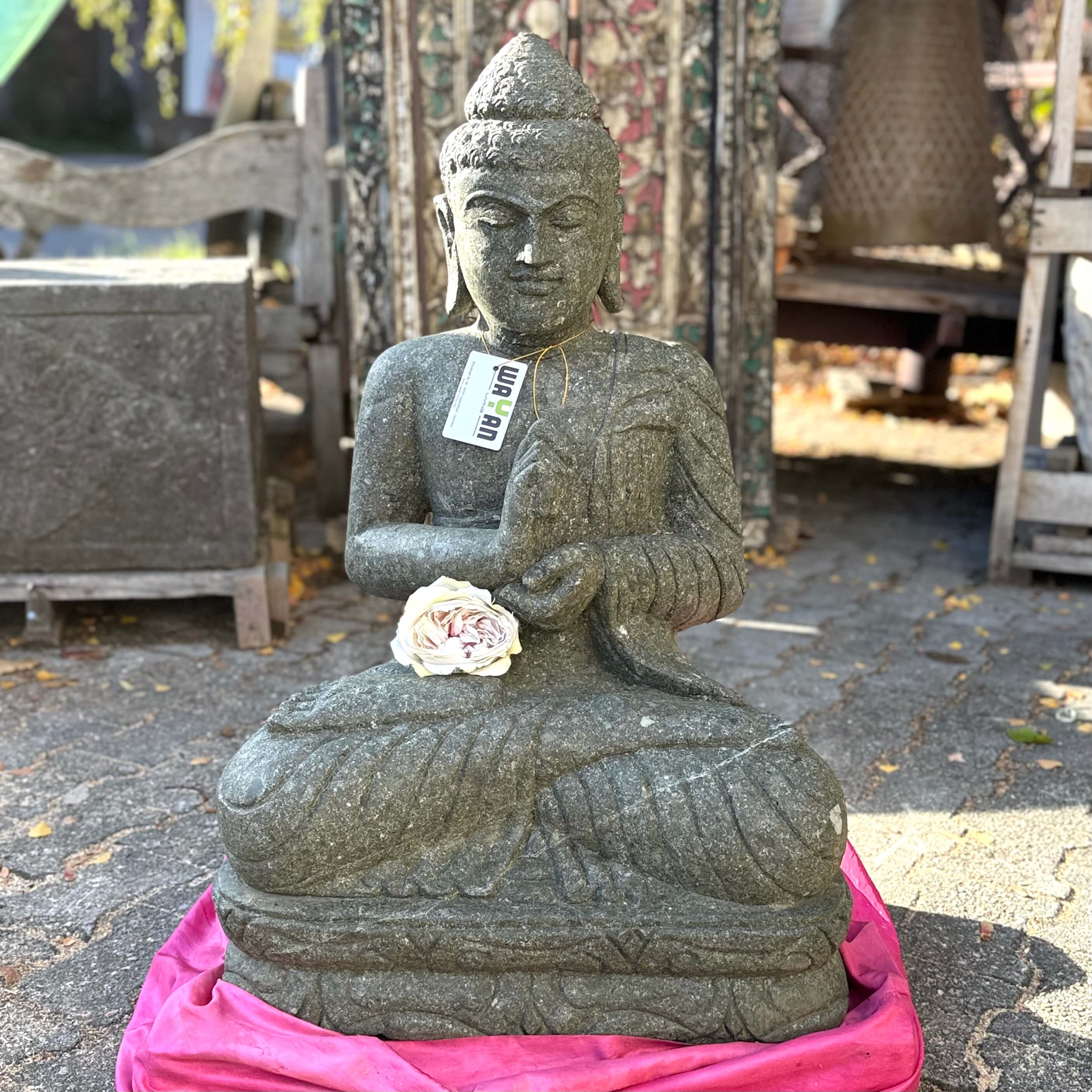 sitzende Buddha Skulptur 81 cm