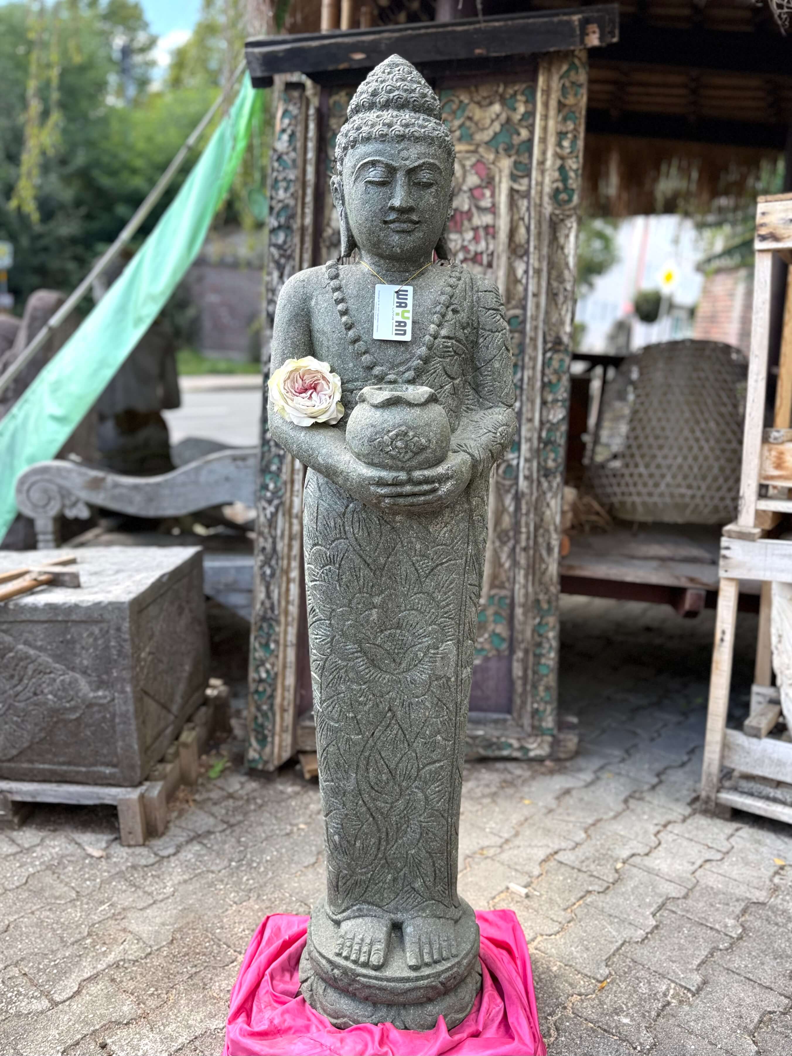 Medizin Buddha Statue stehend mit Arabesken 152 cm