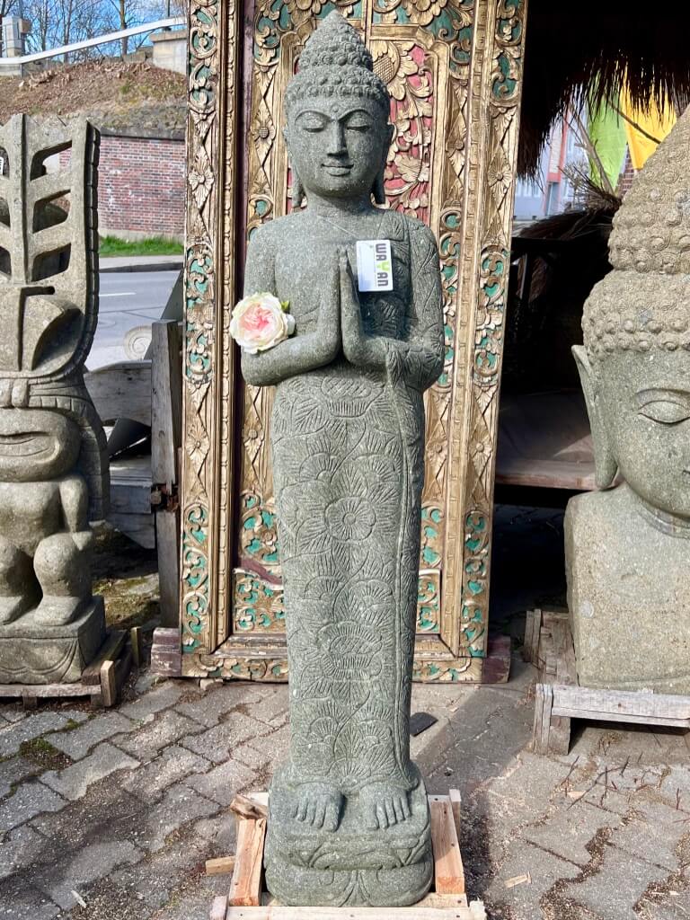 Namaste Buddha stehend mit Blumenmuster  152 cm