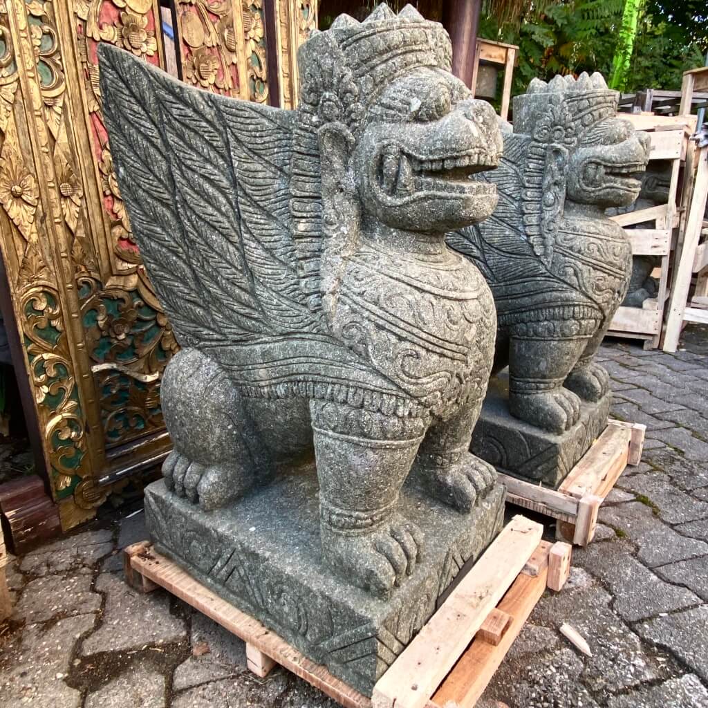 Bali Löwen Wächterfiguren Paar 82 cm