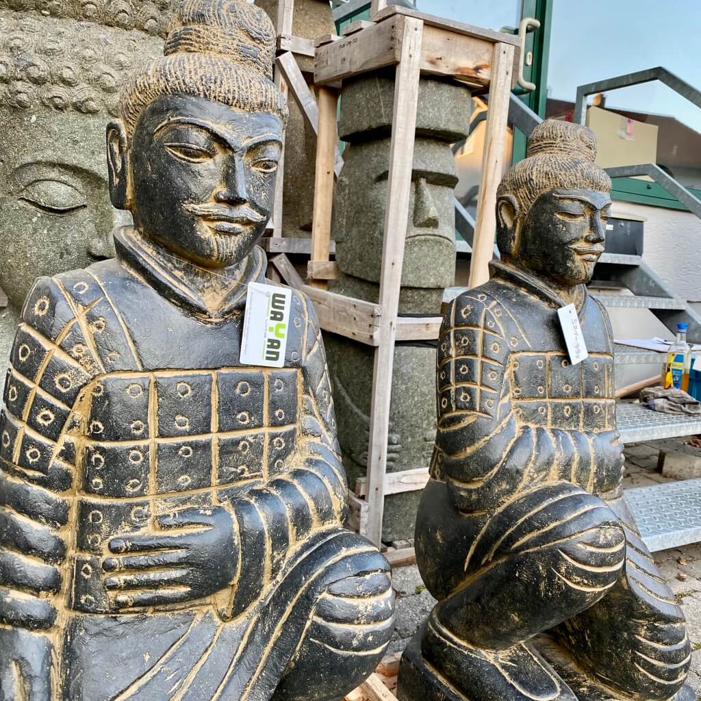 Chinesische Terrakottakrieger Paar 102 cm