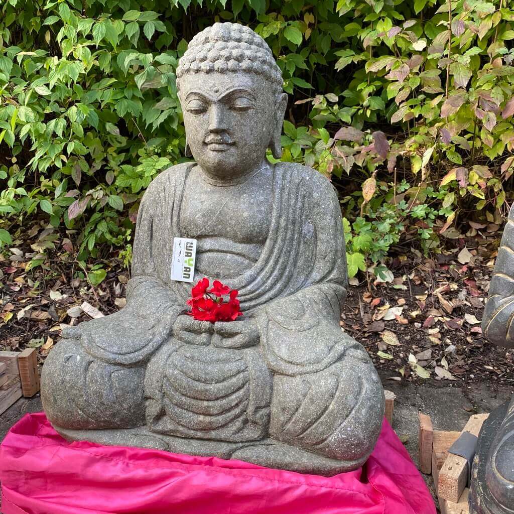 Japan Buddha Steinfigur in Meditationshaltung 80 cm