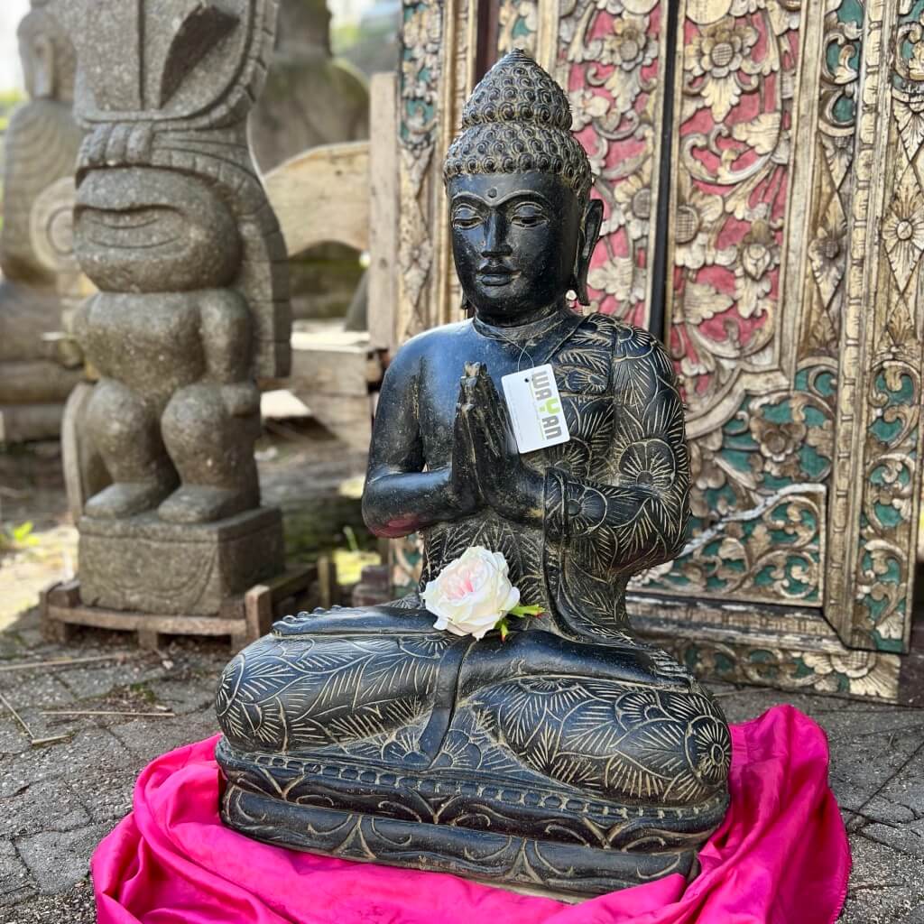 Buddha mit Batikzeichnungen 82 cm